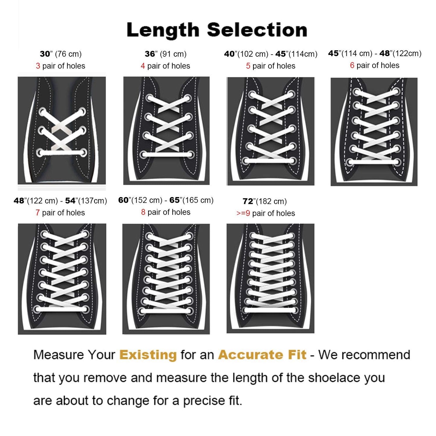 Stepace [2 Pairs Flat Shoe Laces for Sneakers 5/16" Width 30"-72" Length 26 Color Shoelaces Black 45"(114 cm)