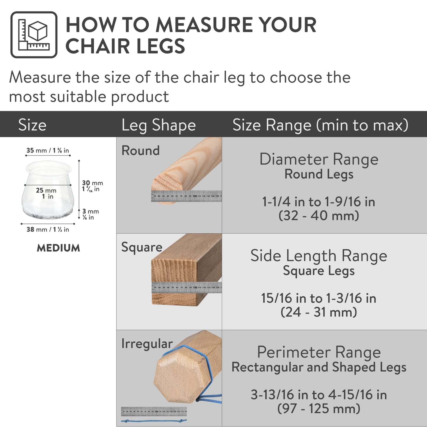 Aneaseit Chair Leg Floor Protectors - Felt Bottom Silicone Pads for Hardwood Floors & Furniture Feet - Chair Leg Caps - Rubber Caps for Chairs - Floor Protectors for Furniture