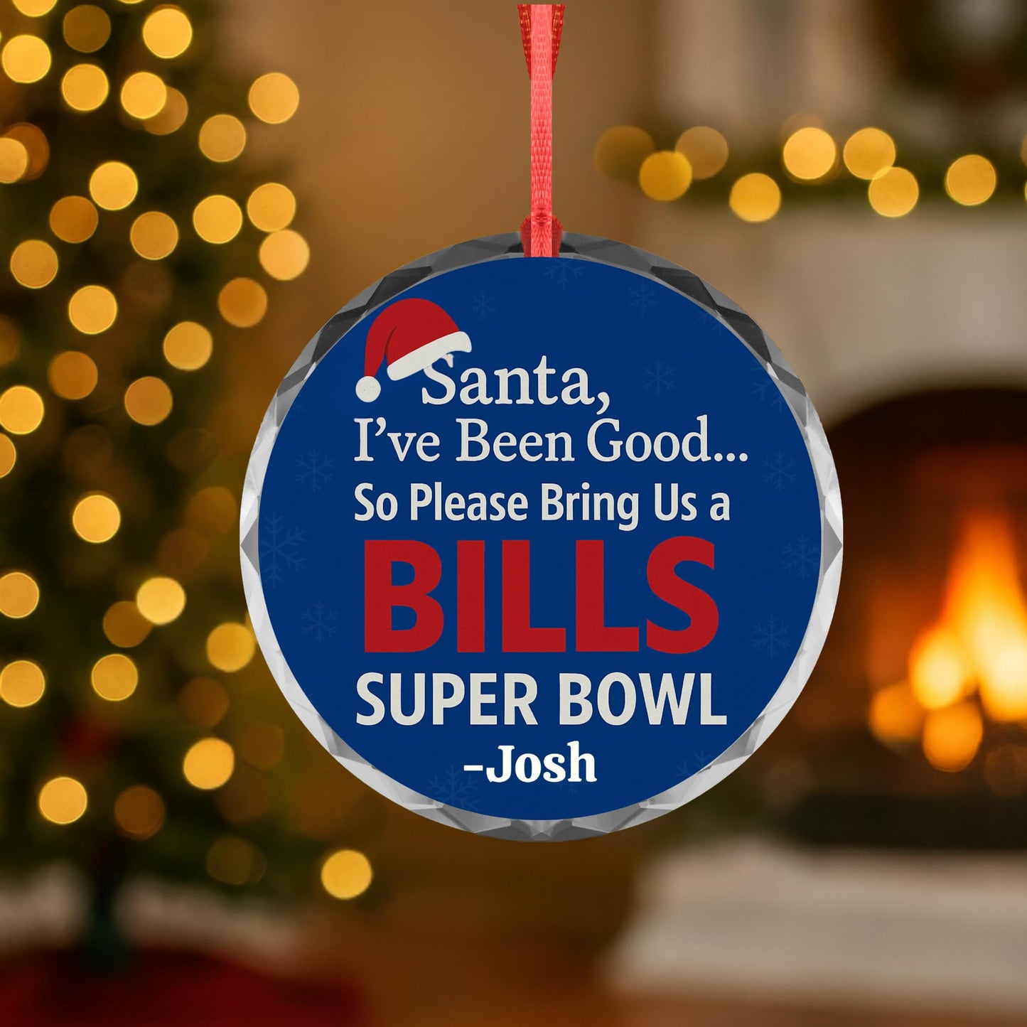 Santa I’ve Been Good Bills Ornament – Funny Football Christmas Ornament – Personalized Buffalo Fan Gift – Custom Name Xmas Tree Decoration – Sports Humor Holiday Decor (Ceramic, 1)