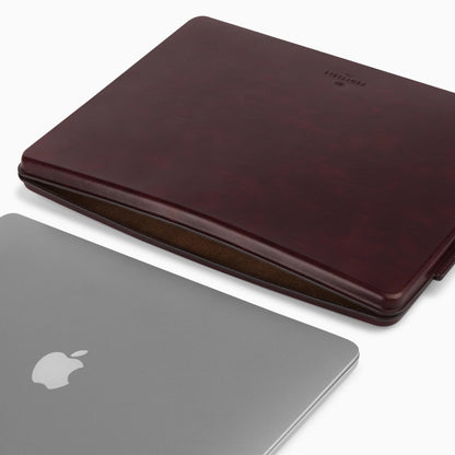 Comfyable 13 Inch Faux Leather Laptop Sleeve Case, Slim Protective Laptop Cover Compatible with MacBook Air M5 2026 & MacBook Pro M2 M1 2022, Berry Brown