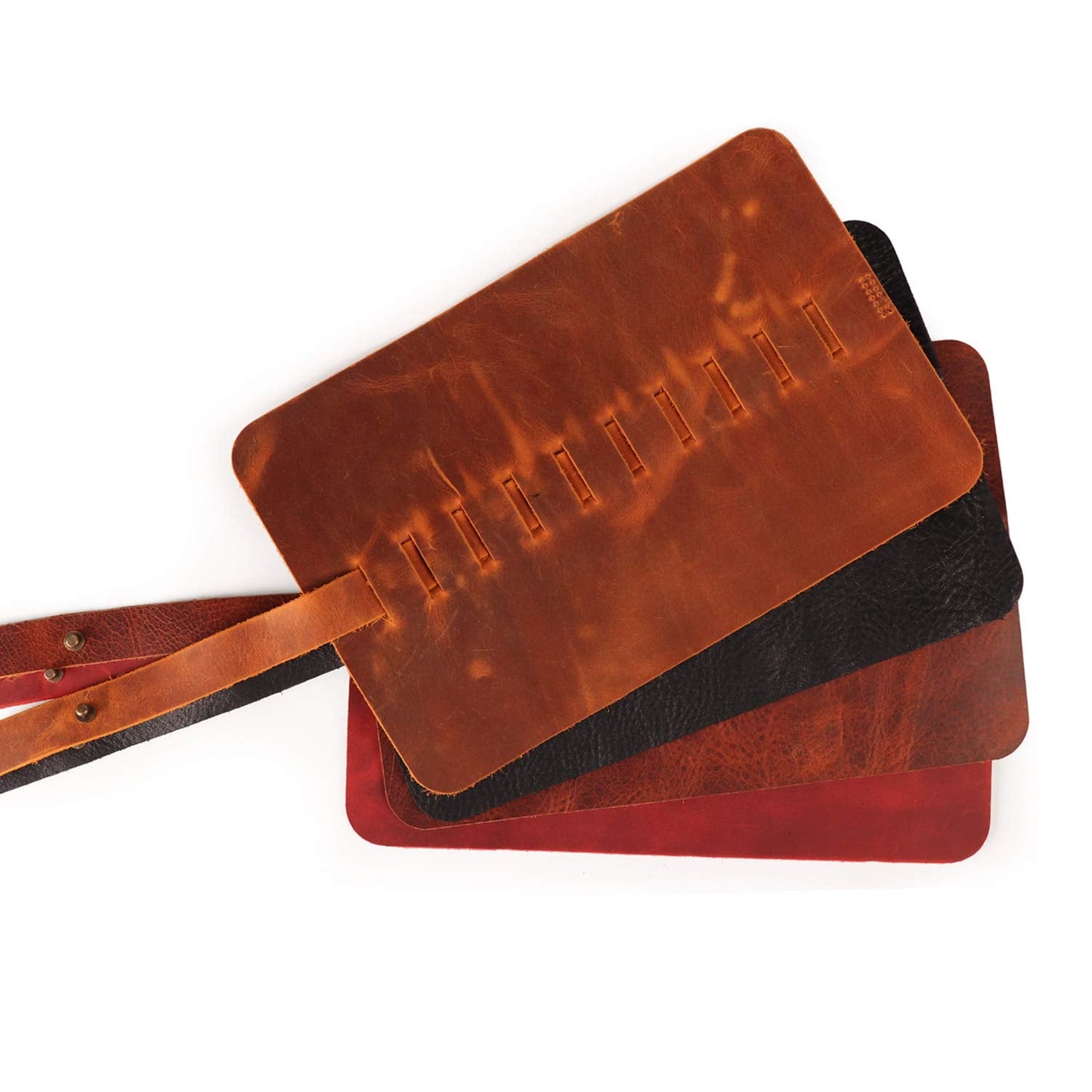 Londo Genuine Leather Retro Pen and Pencil Case - Metal Snap Fastener, Pencil Pouch Stationery Bag