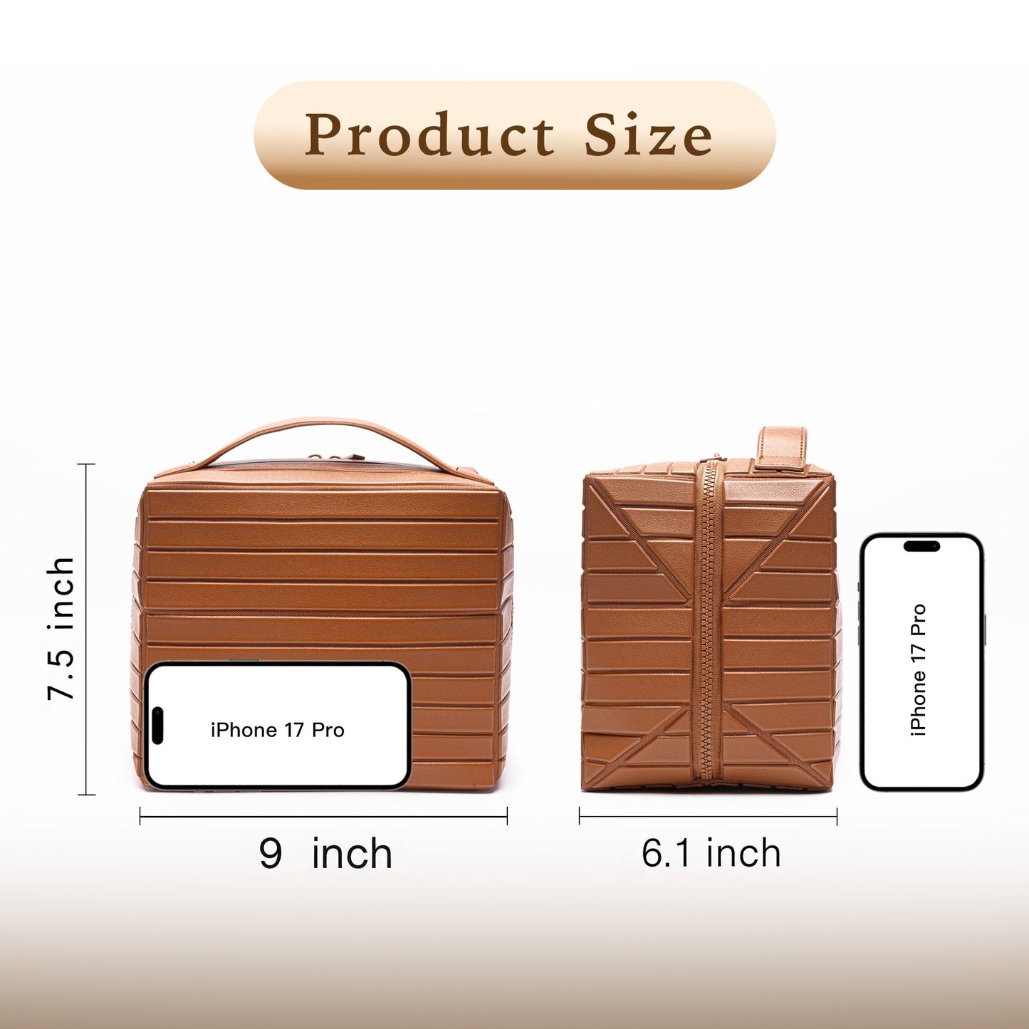 Minoisome Travel Makeup Bag,PU leather toiletry bag,make up organizer case for women,Large Capacity Cosmetic Bag,Wide-open Pouch Purse，Toiletries Accessories，Fold-Down Design and Adjustable Dividers.