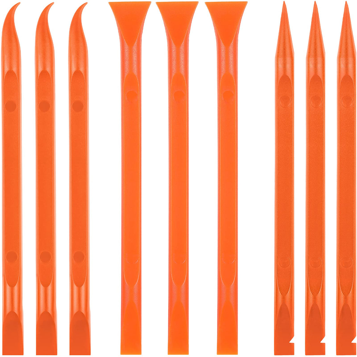 9 Pieces Plastic Scraper Tool Scratch Free Crevice Cleaning Sticker Remover Tool Multipurpose Non Scratch Scrapers for Tight Spaces, Kitchen, Crevices, Auto Detailing, Paint