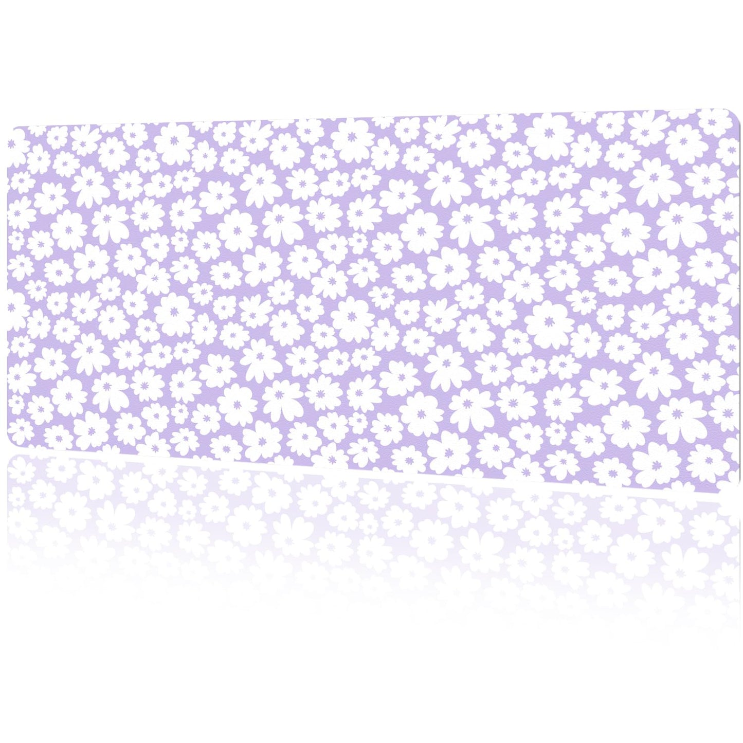 MAYCARI Kawaii Purple Flower Extended Gaming Mouse Pad Large, 31.5"X15.7" Big Mouse Pad with Non-Slip Base Long Computer Keyboard Mouse Mat for Home Office Work