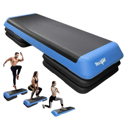 Yes4All Adjustable Workout Aerobic Exercise Step Platform Health Club Size with 4 Adjustable Risers Included and Extra Risers Options