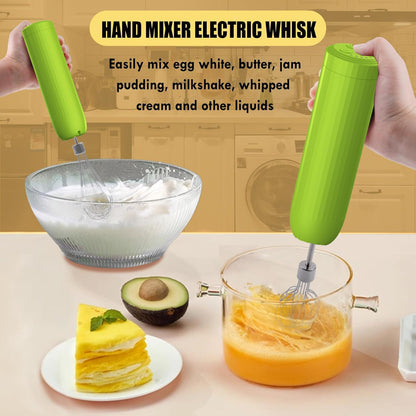 4-in-1 Electric Hand Mixer, Electric Whisk, Mini Onion Chopper 10Oz, Small Cordless Hand Blender, Milk Frother Wand for Coffee, Matcha, 4 Speed Rechargeable Food Processor for Baby Food Maker