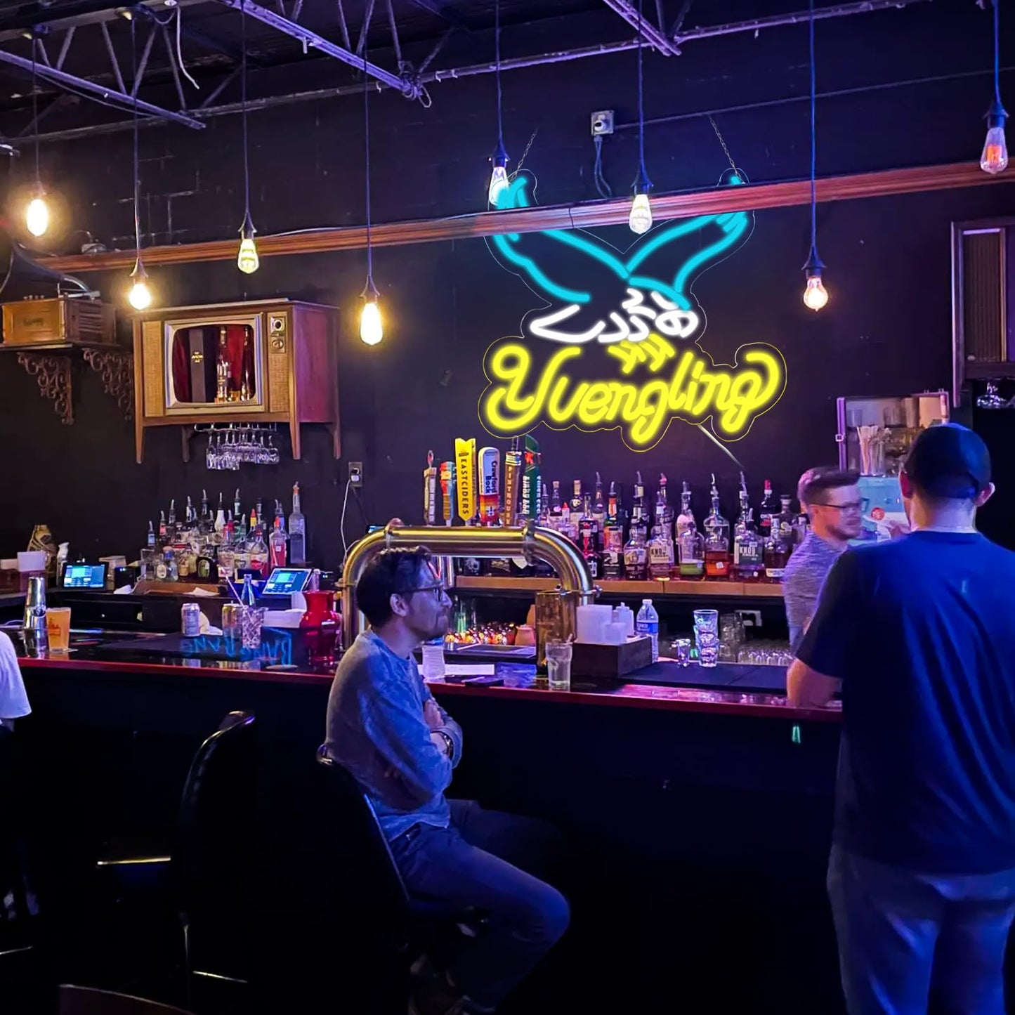 Balanar Eagle Neon Signs for Bar Wall Decor, Eagle Beer Neon Light Wall Art Gifts for Men, LED Beer Pub Bar Neon Sign for Man Cave Cafe Gift Bedroom Office Home Party12.2 * 14.8 Inch