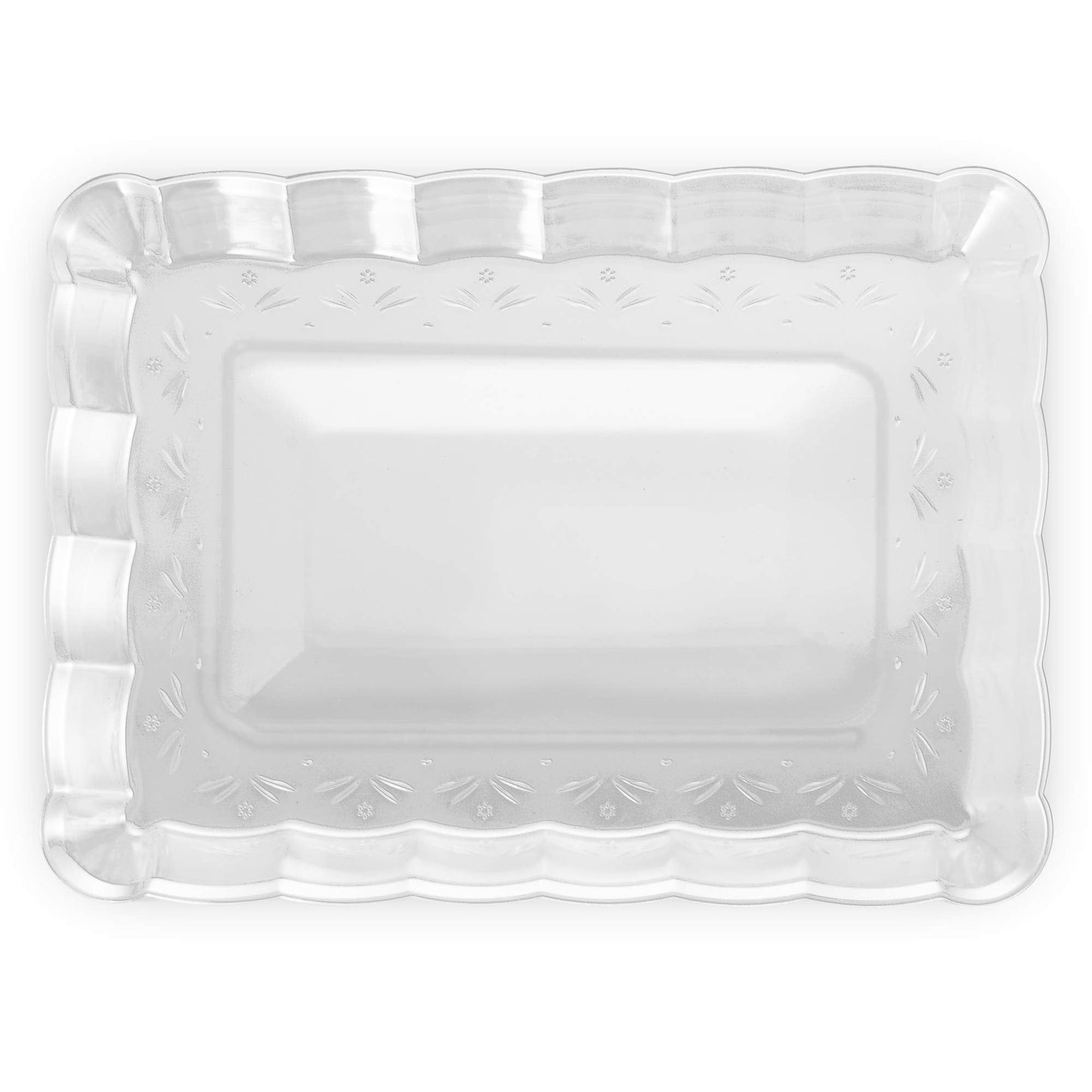 Plasticpro Plastic Serving Trays - Serving Platters Rectangle 9X13 Disposable Party Dish Includes 4 Trays