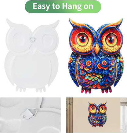 Junware Metal Owl Wall Decor, 4Pcs Owl Iron Wall Art Sculptures Hanging Sculpture Decoration. Outdoor Fence Art for Home Garden, Fence, Patio, Yard, Bedroom Outside Gifts for Adults