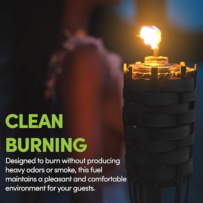 Smart Fuel Citronella Torch Fuel - Clean Burning, Biodegradable Formula with Extended Burn Time, Ideal for Oil Lamp, Tiki Torches for Outside Gatherings – 1 Gallon, Pack of 2
