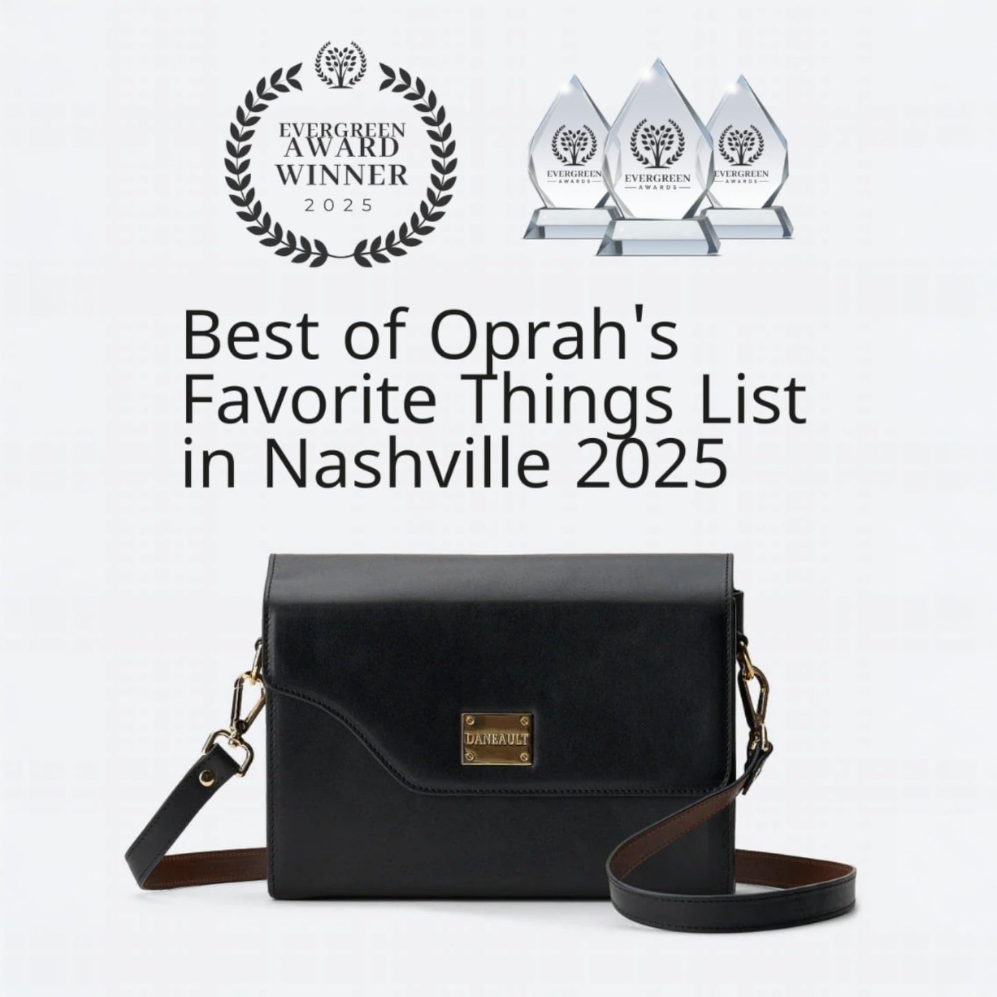 DANEAULT Mini Satchel Clutch — The Hannah - Italian Pebbled Leather Clutch - Crossbody & Shoulder Bag with Detachable Strap - RFID Protection - Compact & Elegant - Women's Handbag - Black