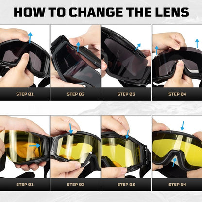 1TG Tactical Airsoft Goggles Anti Fog, Tactical Safety Glasses Eyewear with 3 Impact Lenses for Shooting Paintball Ski Riding