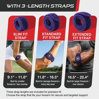 Sleeve Stars Tennis Elbow Brace for Men & Women, Elbow Brace for Tendonitis, Tennis Elbow Strap, Golfers Elbow Brace, Elbow Support Wrap for Tennis Elbow Relief, Fits 9"-23" (Pair/Dark Purple)