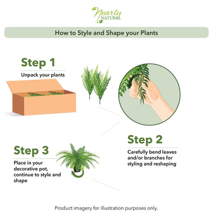 Nearly Natural 40IN Artificial Boston Fern Large Hanging Plant, Set of 2 Artificial Ferns that Look Real for Home Décor