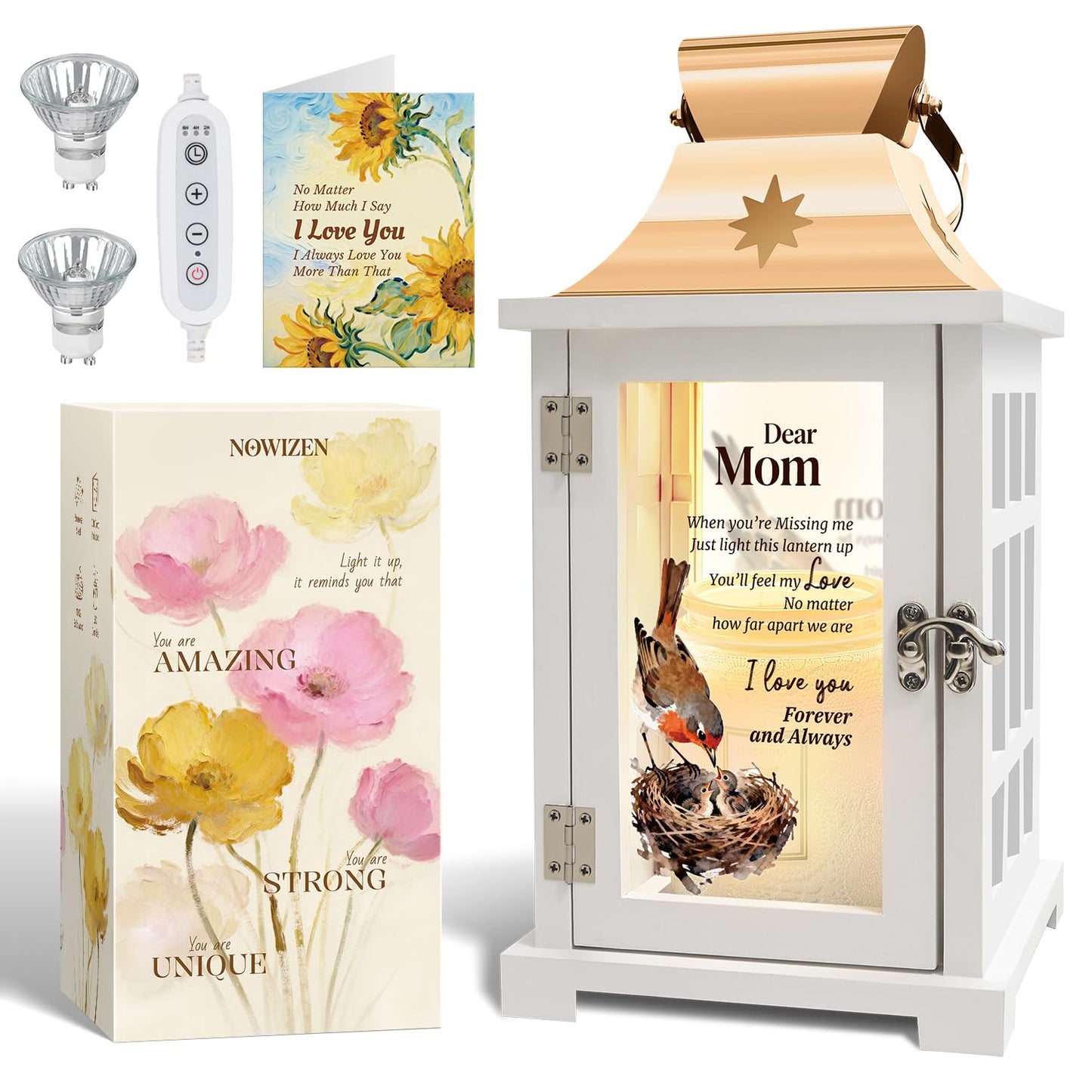 Gifts for Mom from Daughter - Unique Mother's Day Birthday Gifts for Mom from Daughter- Mother Daughter Gift Lantern Christmas - Flameless Candle Warmer Lamp with Timer