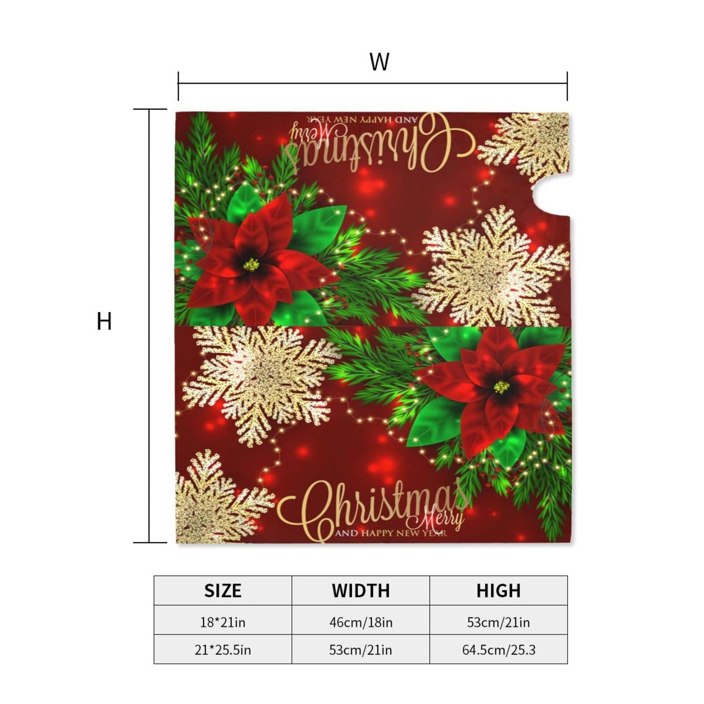 Christmas Mailbox Covers Poinsettia Gold Snowflake Xmas Magnetic Letter Post Box Cover Standard Size 25.5 x 21 Inch Garden Yard Home New Year Holiday Decorative