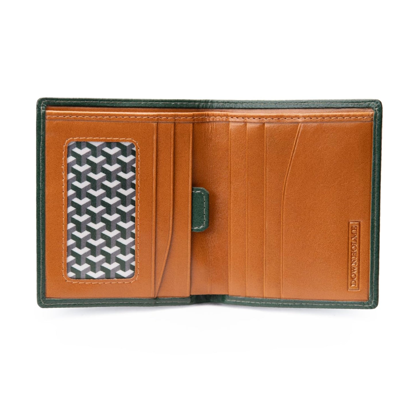 Downholme Men's Bifold Slim Silhouette Leather Wallet (British Racing Green)