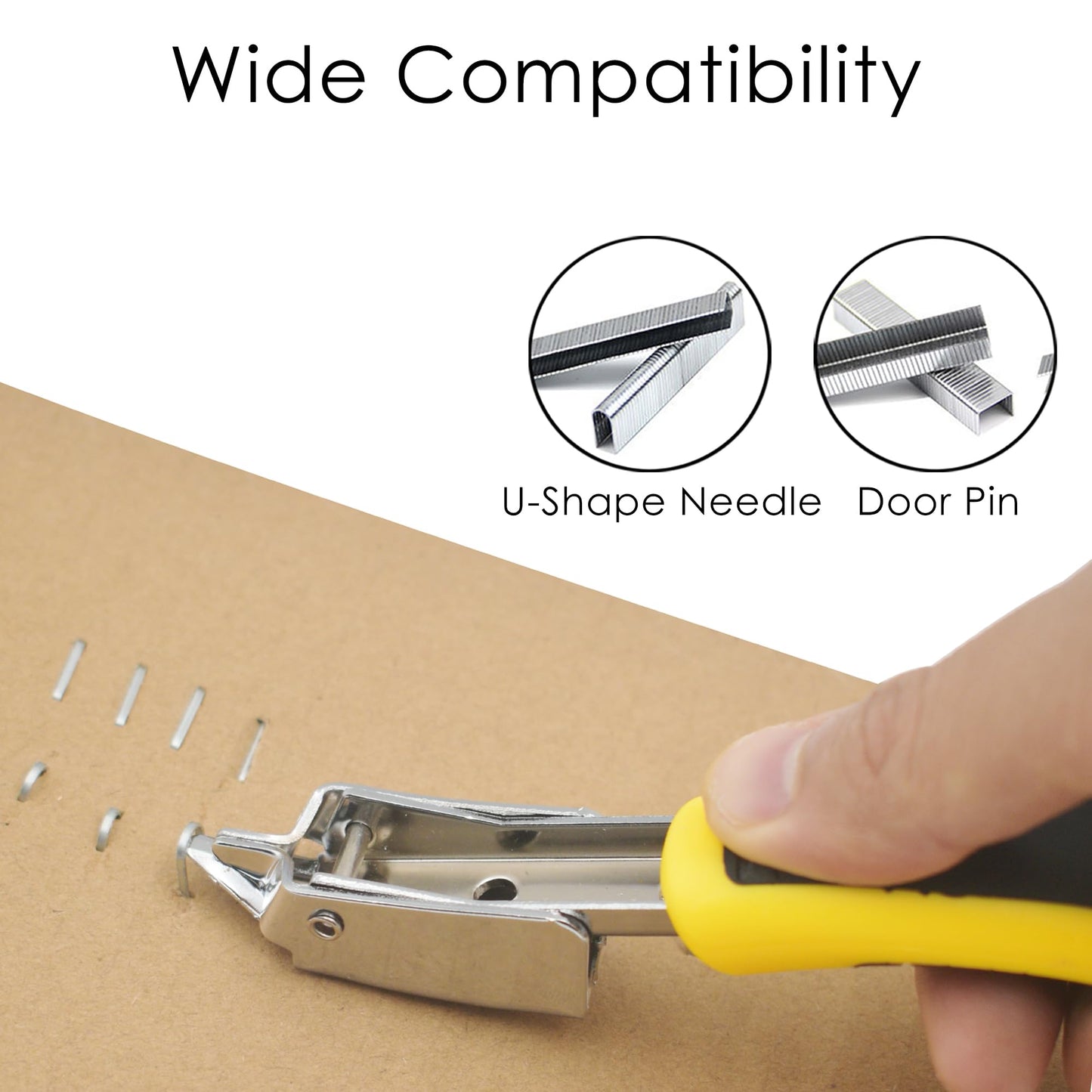 GEARLINTON Staple Remover Heavy Duty Staple Puller, Upholstery Tool Industrial Staple Remover for Furniture, Floor, Carpet, Carton (3 Pack, Yellow)