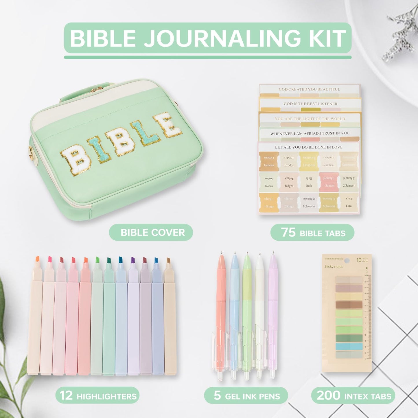 Siwara Bible Cover Case for Women - Large Bible Bag with Bible Study Supplies - Leather Western Bible Cover Carrying Tote Bags - Green