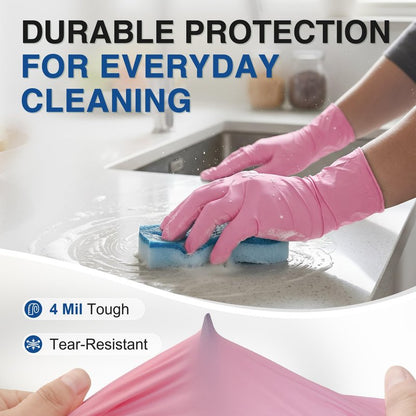 Schneider Medical Nitrile Exam Gloves, 4-mil Medical Gloves Disposable Latex Free, Powder Free, Food Safe Glove for Cooking, Cleaning, Examination, Cherry Blossom, Medium, 100-ct Box