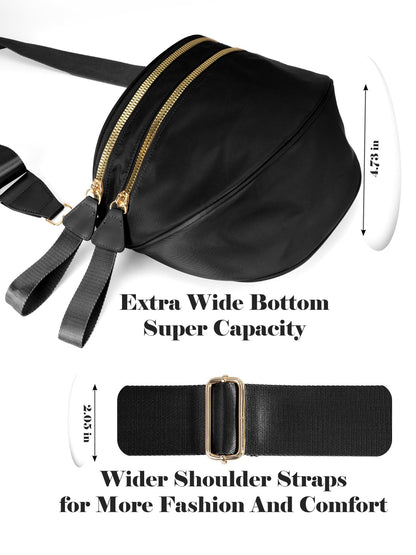 Pure Colour Crossbody Bag Bum Bag for Women,Spacious Purse Fanny Packs Belt Bag,Oversized Bum Bag (Colour Bum Bag-Beige)