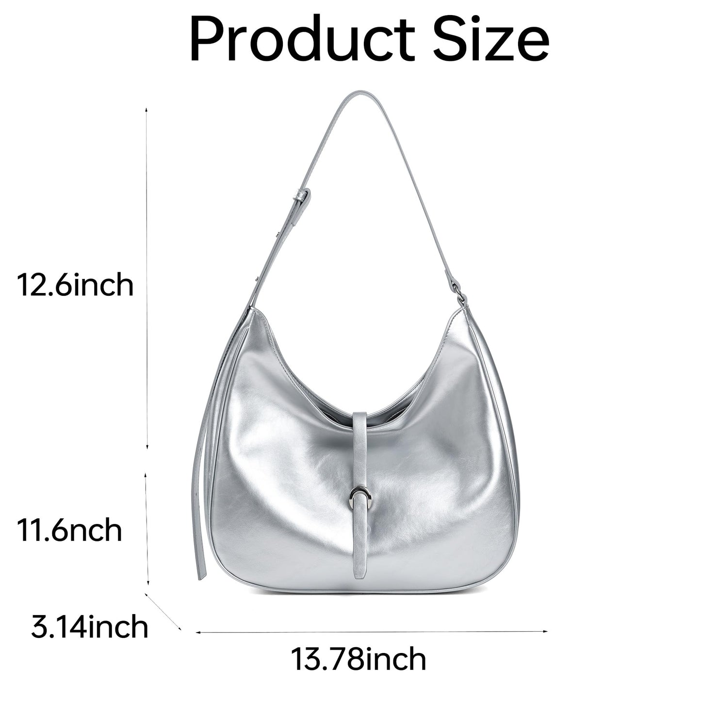GEMIU Soft Hobo Shoulder Bags for Women, Vegan Leather Trendy Purses with Adjustable Strap, Magnetic Closure