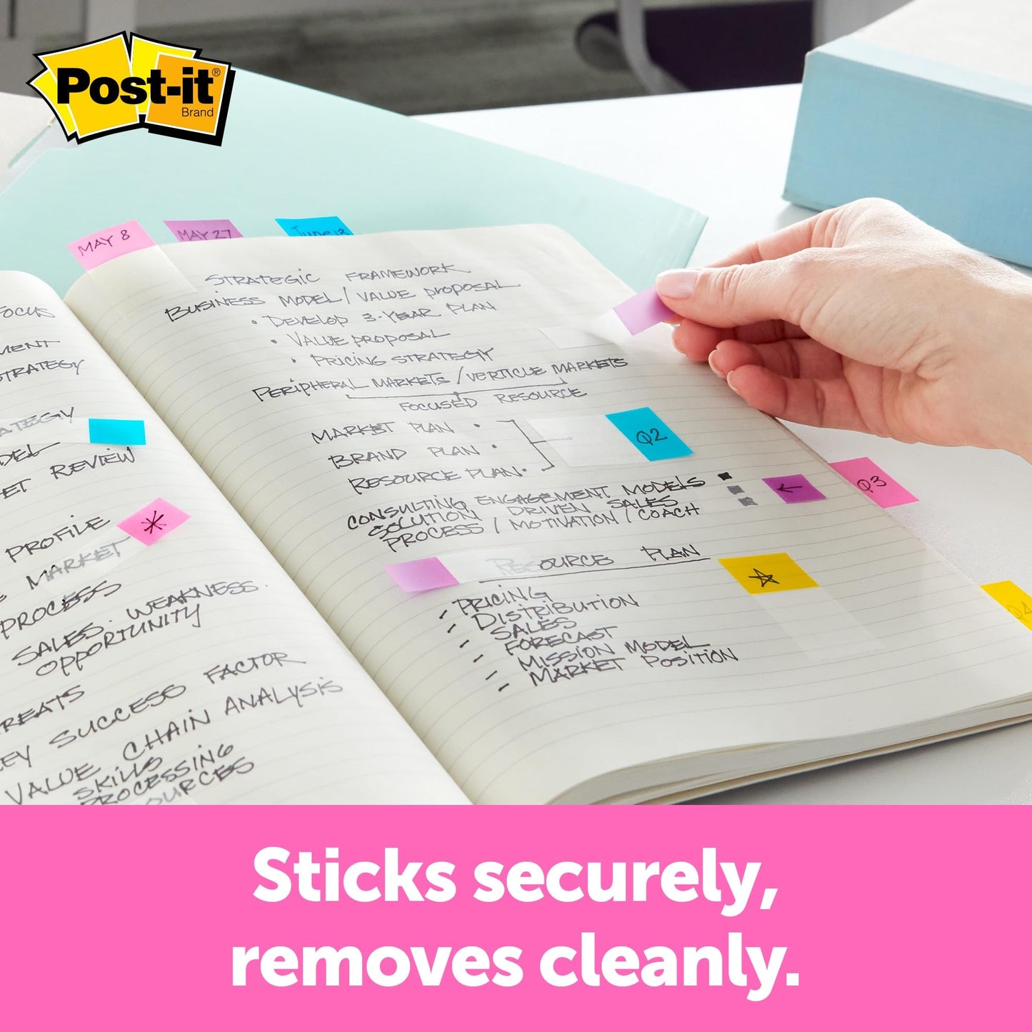 Post-it Message Flags, Sign and Date, 30/Dispenser, 4 Dispensers/Pack, .47 in Wide, Assorted Colors (684-SD) (3 Pack)