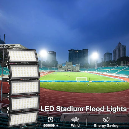 500W Stadium Lights Outdoor LED Flood Light 65000LM,3000W Equivalent 6500K Super Bright LED Arena Lights,IP67 Waterproof Commercial Area Lighting,for Backyard,Sports Fields,Stadium