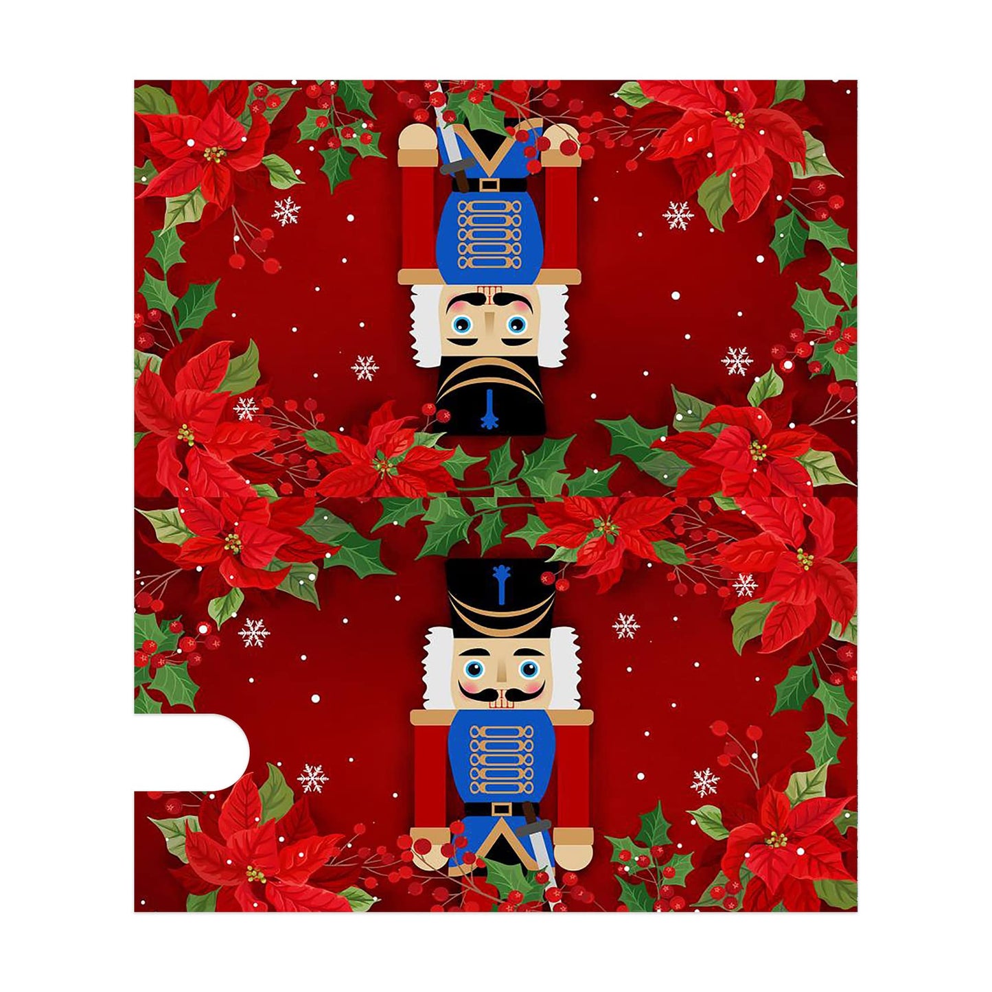Texupday Merry Christmas Nutcracker Poinsettia Decoration Mailbox Cover with Magnetic Strip Winter Mailbox Wraps Post Letter Box Cover Standard Size 21" X 18" for Garden Outdoor Yard Decor