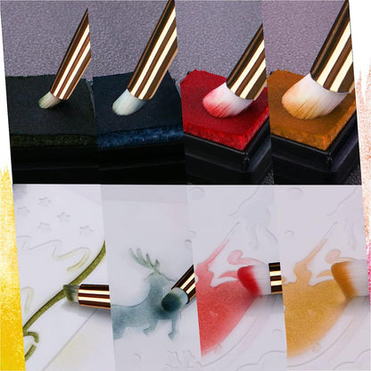 UNIMEIX Mini Blending Brushes for Card Making, Dry Miniature Painting Set Background Blender Paint Brushes Small Detailed Paint Brushes (12 Pack)