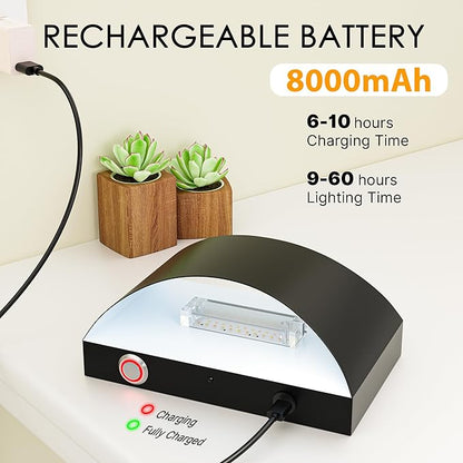 FOLKSMATE Battery Operated Wall Sconces Set of 2, 8000mAh Rechargeable Wireless Remote & Touch Control Wall Lamps, 3 Color Temperatures, Timer Cordless Dimmable Light for Bedroom, Living Room, Hallway