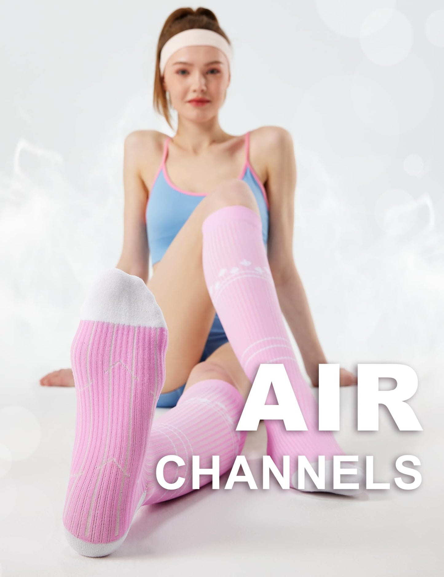 FITRELL 3 Pairs Compression Socks for Women and Men 20-30mmHg - Support for Travel, Running, Nurse, Knee High, Neopolitan S/M