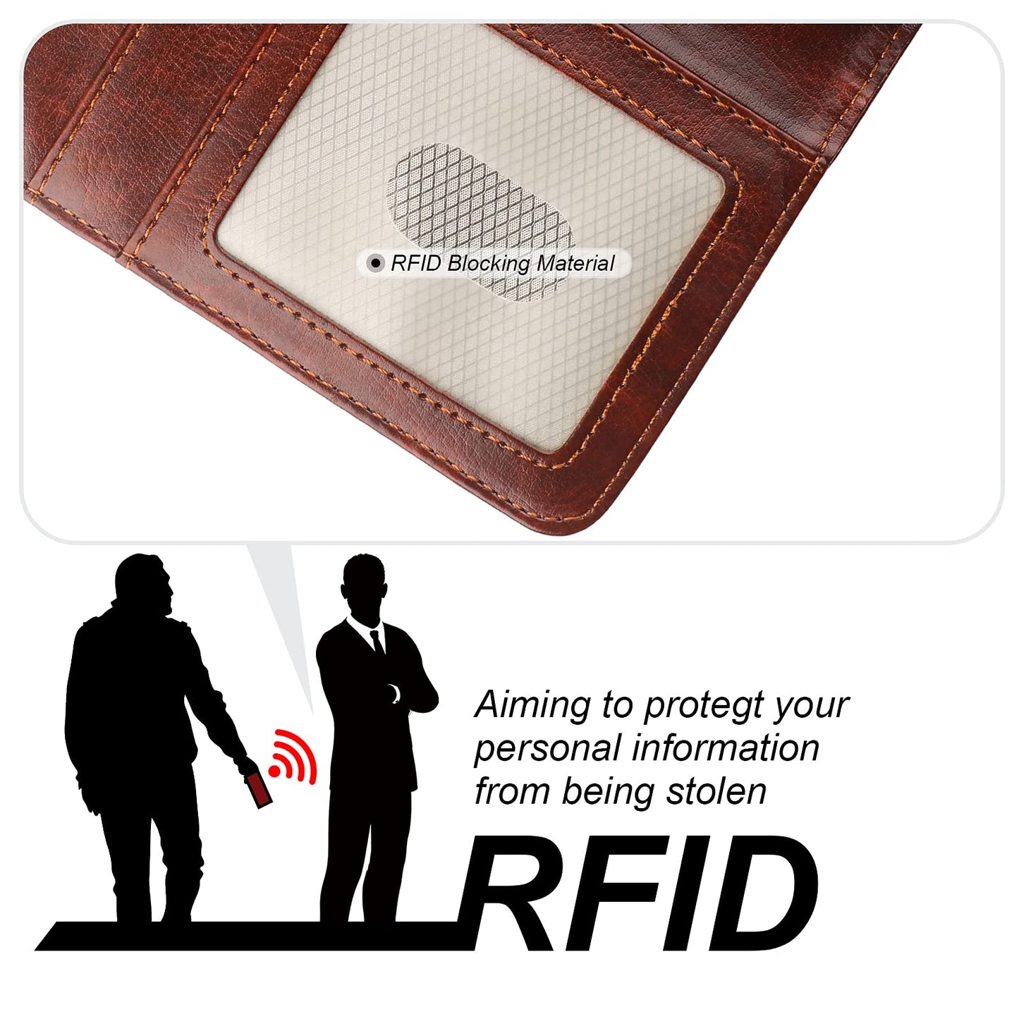 Bocasal Detachable Wallet Case for iPhone 15 RFID Blocking Card Slots Holder Premium PU Leather Magnetic Kickstand Shockproof Wrist Strap Removable Flip Protective Cover 5G 6.1 inch (Brown)