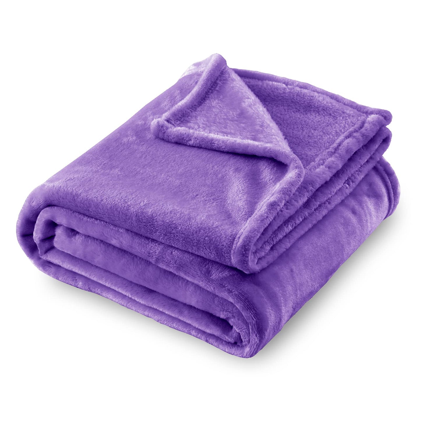 SOCHOW Flannel Fleece Blanket Twin Size, All Season Lightweight Super Soft Cozy Blanket for Bed or Couch, Purple 60inch X80''