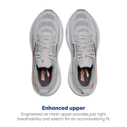 Brooks Women’s Adrenaline GTS 25 Supportive Running & Walking Shoe - Grey/Blackened Pearl/Coral - 5.5 X-Wide