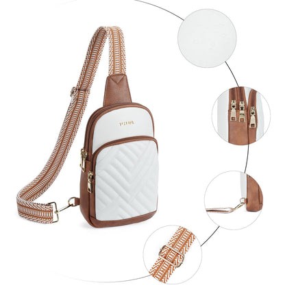 Telena Crossbody Sling Bags for Women, PU Leather Fanny Packs Cross Body Bag for Woman