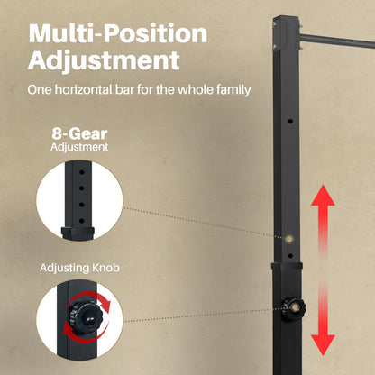 Pull Up Station, Bongkim Power Tower Portable Pullup Bar Station, Pull Up Bar for Home Gym, Pull Up Tower Station 330LBS (Black)
