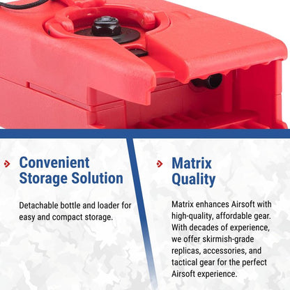 Evike Airsoft - Matrix Winding 6mm BB Speed Loader for M4-Style Airsoft Magazines (Color: Red), 101056-MFG