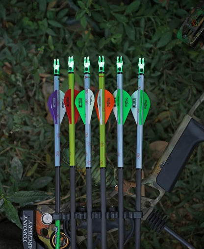 DEEPOWER S Lighted Nocks for Arrows .244/6.2mm 6/12 Pack Lighted Arrow Nocks for Archery Hunting (12 PCS/Green)