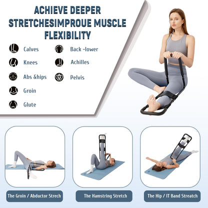 PressLoo Hamstring Stretcher for Knee Extension & Pain Relief, Adjustable Low Back, Calf, Leg & Hip Stretching Device for Flexibility, ACL MCL Surgery Recovery Physical Therapy & Rehab Equipment