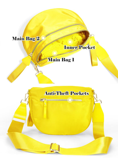 Pure Colour Crossbody Bag Bum Bag for Women,Spacious Purse Fanny Packs Belt Bag,Oversized Bum Bag (Colour Bum Bag-Beige)