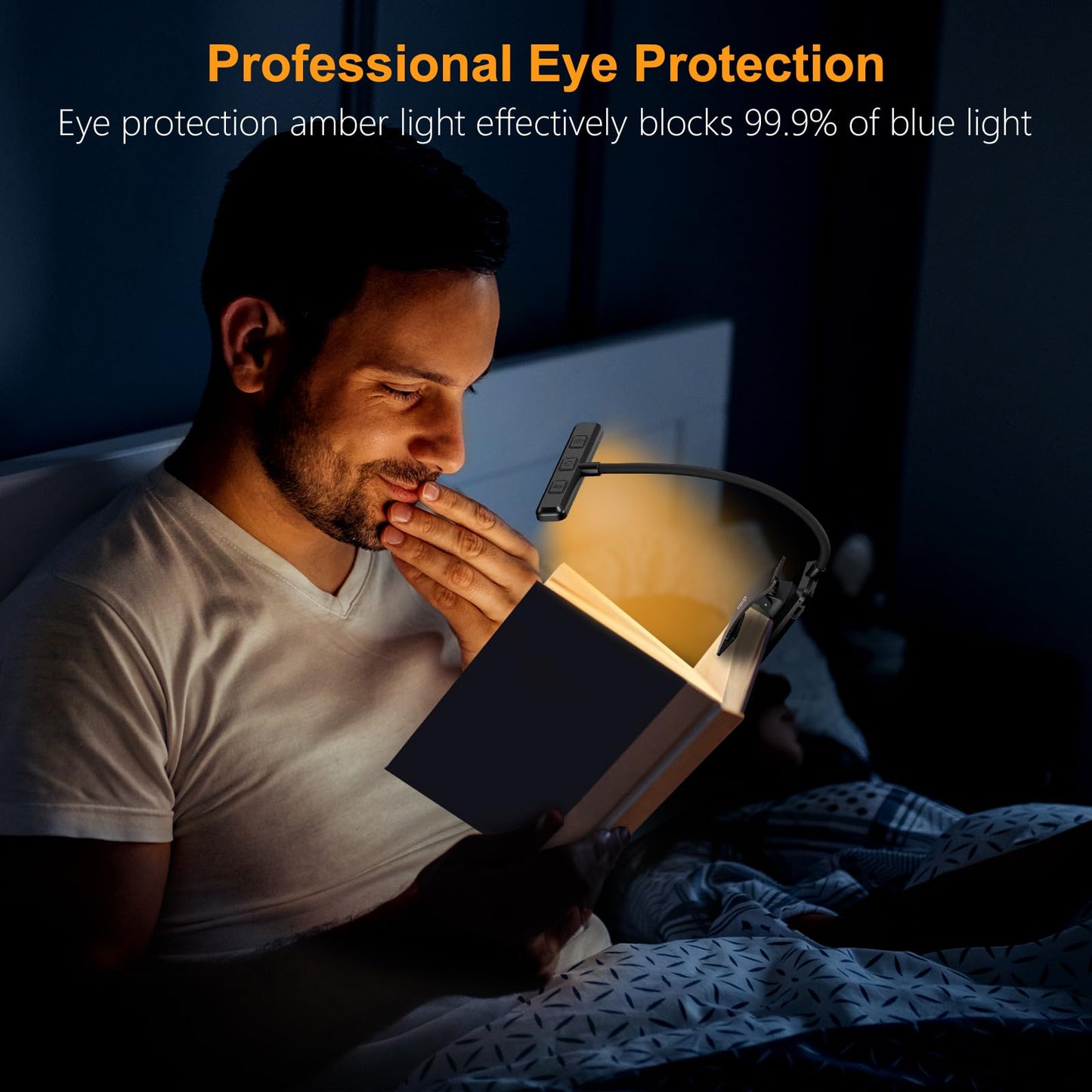 Gritin 19 LED Rechargeable Book Light for Reading in Bed with Memory Function- Eye Caring 3 Color Temperatures,Stepless Dimming Brightness,90 Hrs Runtime Lightweight Clip on Light for Book Lovers