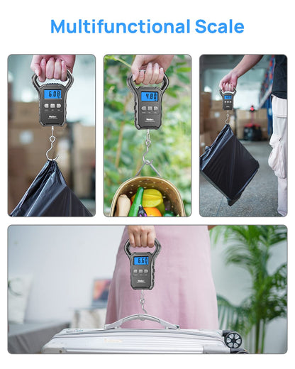Meilen Fishing Scale,110lb/50kg Hanging Luggage Weigh Scale Unit with Backlit LCD Display, Suitcase Luggage Weigh Divice with Large Handle, Digital Postal Unit Fishing Gifts for Men