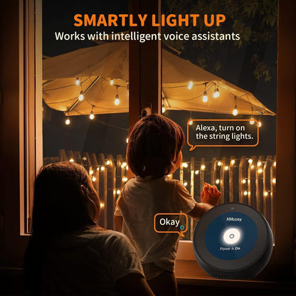 XMCOSY+ Smart Outdoor String Lights, 75Ft G40 Globe Patio Lights with 34 Dimmable LED Bulbs, WiFi & APP Control, Work with Alexa, Extendable Waterproof LED String Lights for Outside, Porch, Backyard