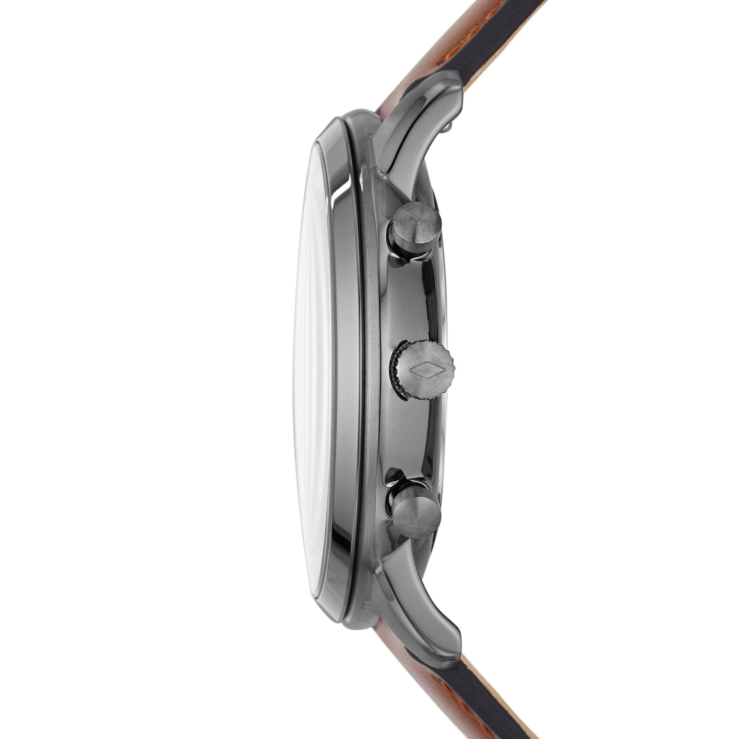 Fossil Men's Watch, Neutra Quartz Stainless Steel and Leather Chronograph Watch for Men, Color: Smoke, Amber