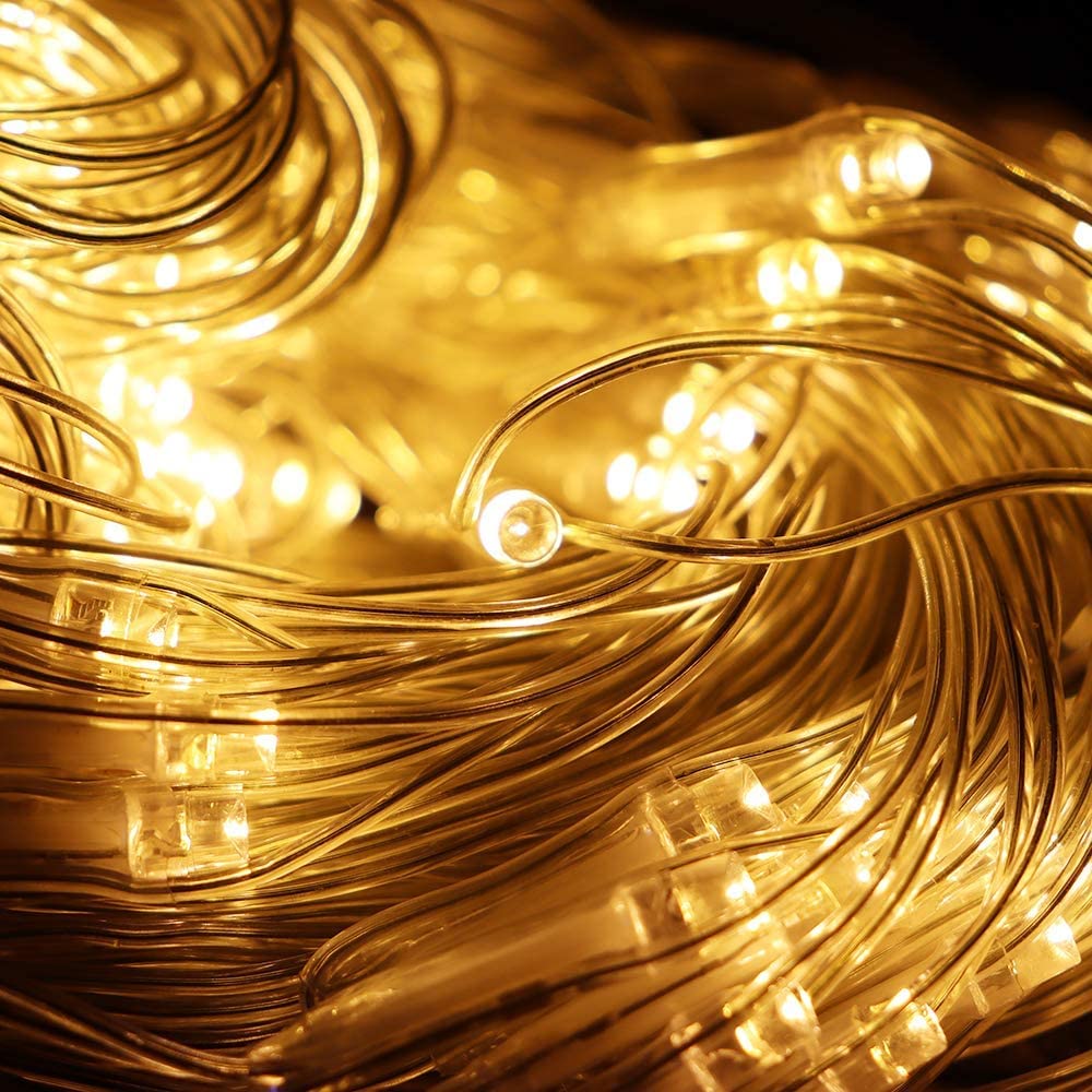 LED Net lights, 200 LED Christmas Light Fairy String Decorative Mesh Warm White for Cocktail Party Birthday BBQ Bistro Cafe 9.8ftx 6.6ft