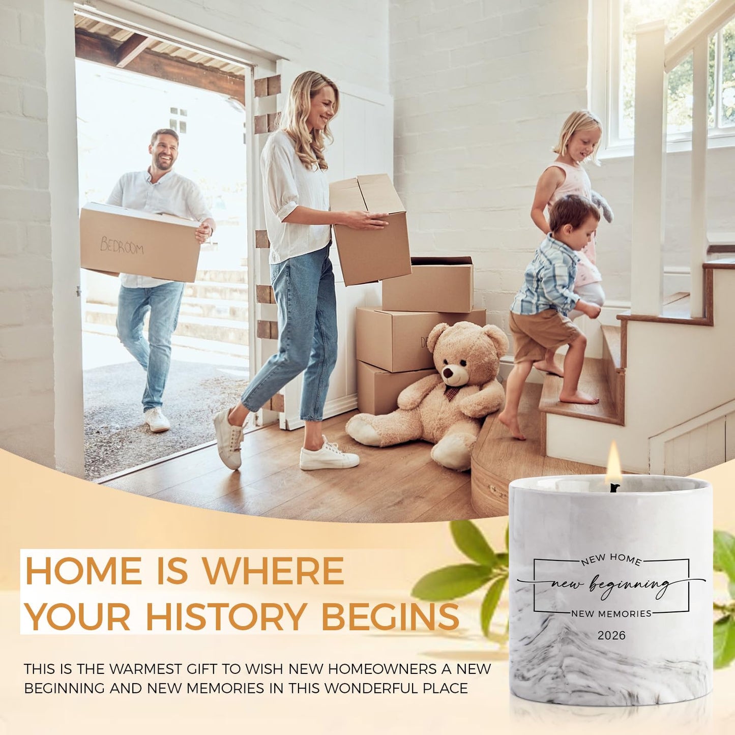 House Warming Gifts New Home 2026 - Housewarming Candle Gift for Women, Men, Friend, Family, New Neighbor - New Homeowner Gift Ideas House Warming Party Decor Ceramics Lavender Scented Candle