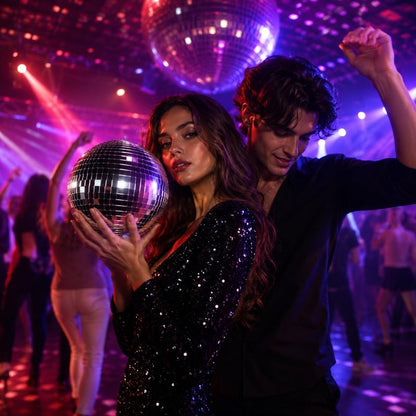 Alytimes Mirror Disco Ball - 8-Inch Cool and Fun Silver Hanging Party Disco Ball –Big Party Decorations, Party Design