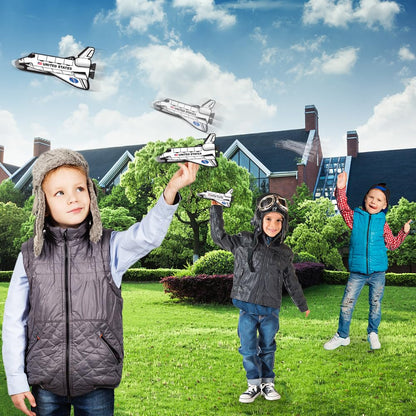 ArtCreativity Space Shuttle Gliders, Set of 24, Flying Toys for Boys & Girls, Made of Foam Material, Outdoor Toys for Children, Outer Space Party Favors for Kids, Great for Indoor & Outdoor Play