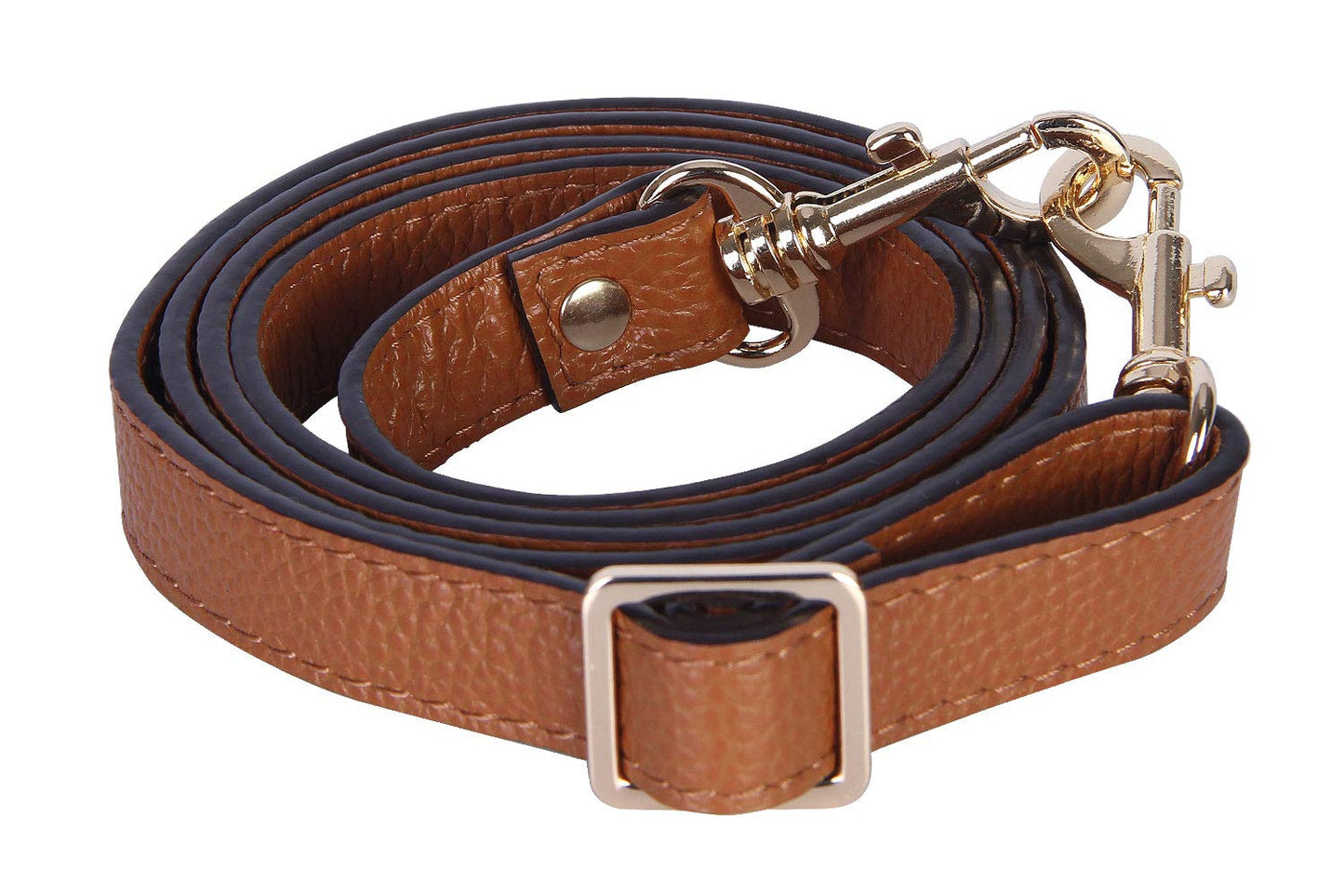 VanEnjoy Full Grain Leather Adjustable Replacement Cross Body Purse Shoulder Strap, 0.7” Width, Adjustable Length 25”-51” (Brown)